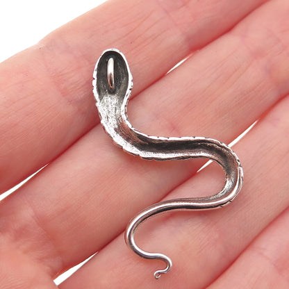 925 Sterling Silver Vintage Snake Oxidized Slide Charm Pendant