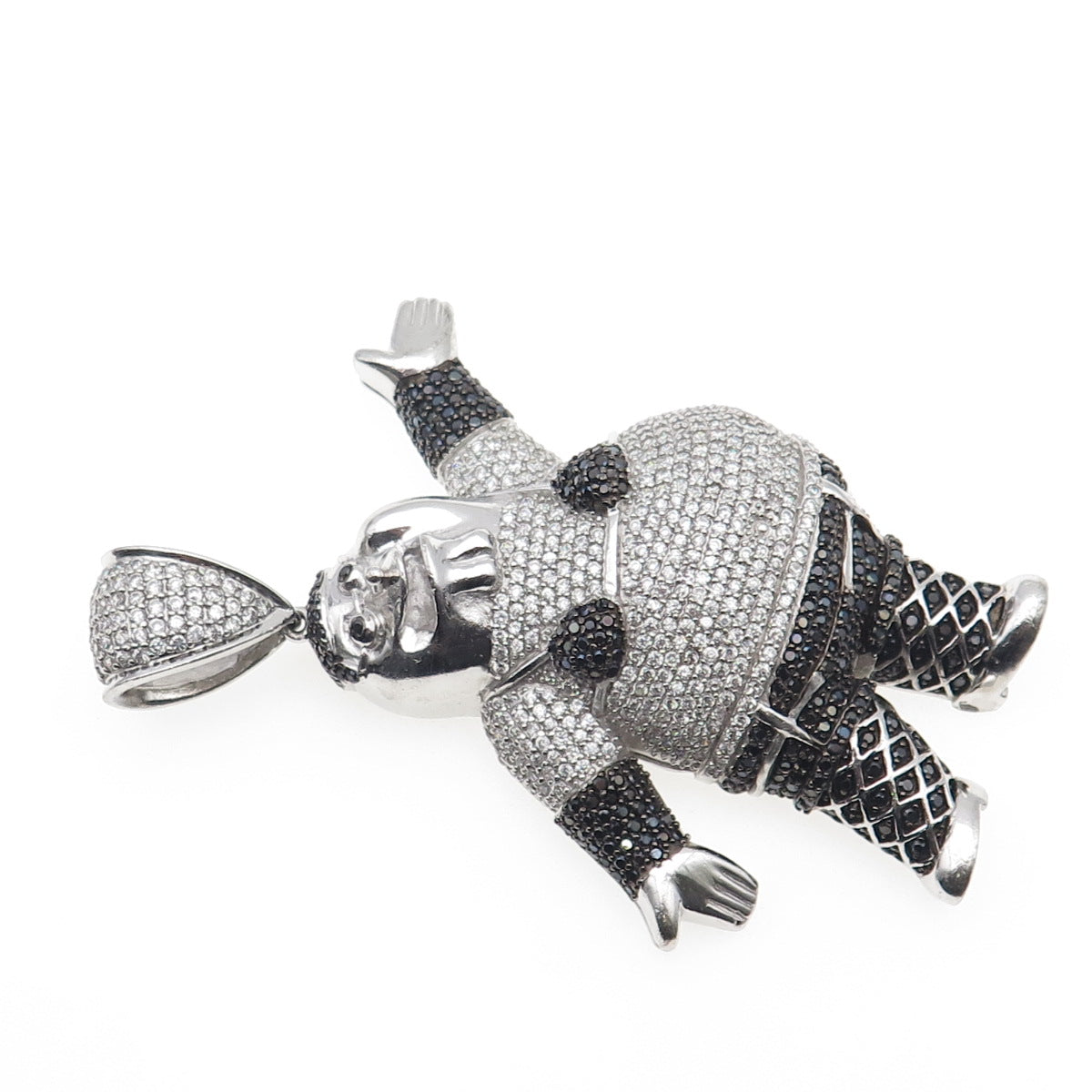 925 Sterling Black & White C Z Peter Griffin Family Guy Heavy 83.8g Pendant