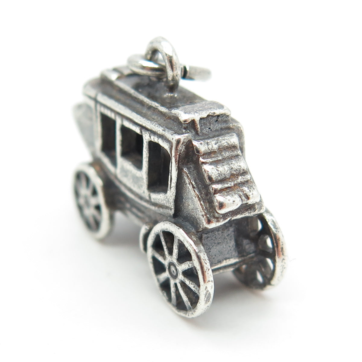 MAISELS INDIAN TRADING POST 925 Sterling Silver Vintage Stagecoach Charm Pendant