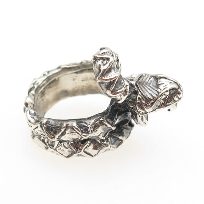 925 Sterling Silver Vintage Snake Oxidized Ring Size 8