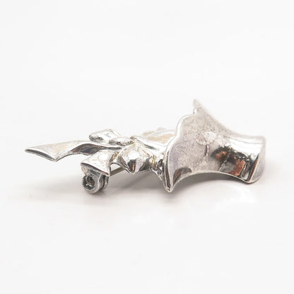 925 Sterling Silver Vintage Lang Lady in Hat Pin Brooch