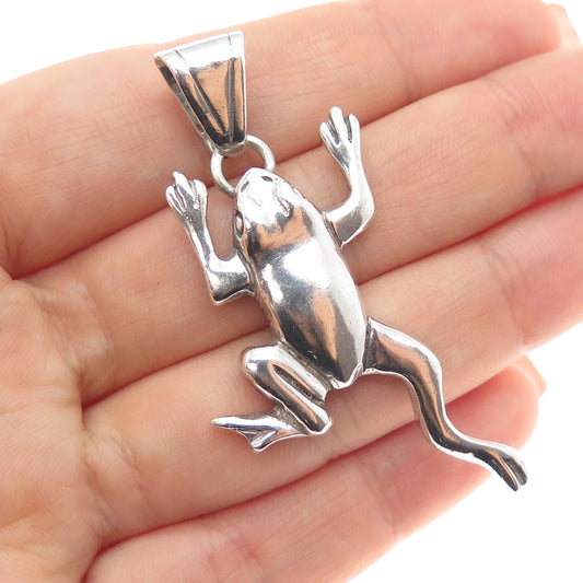 Glenn Sandoval Navajo Old Pawn 925 Sterling Silver Vintage Frog Oxidized Pendant