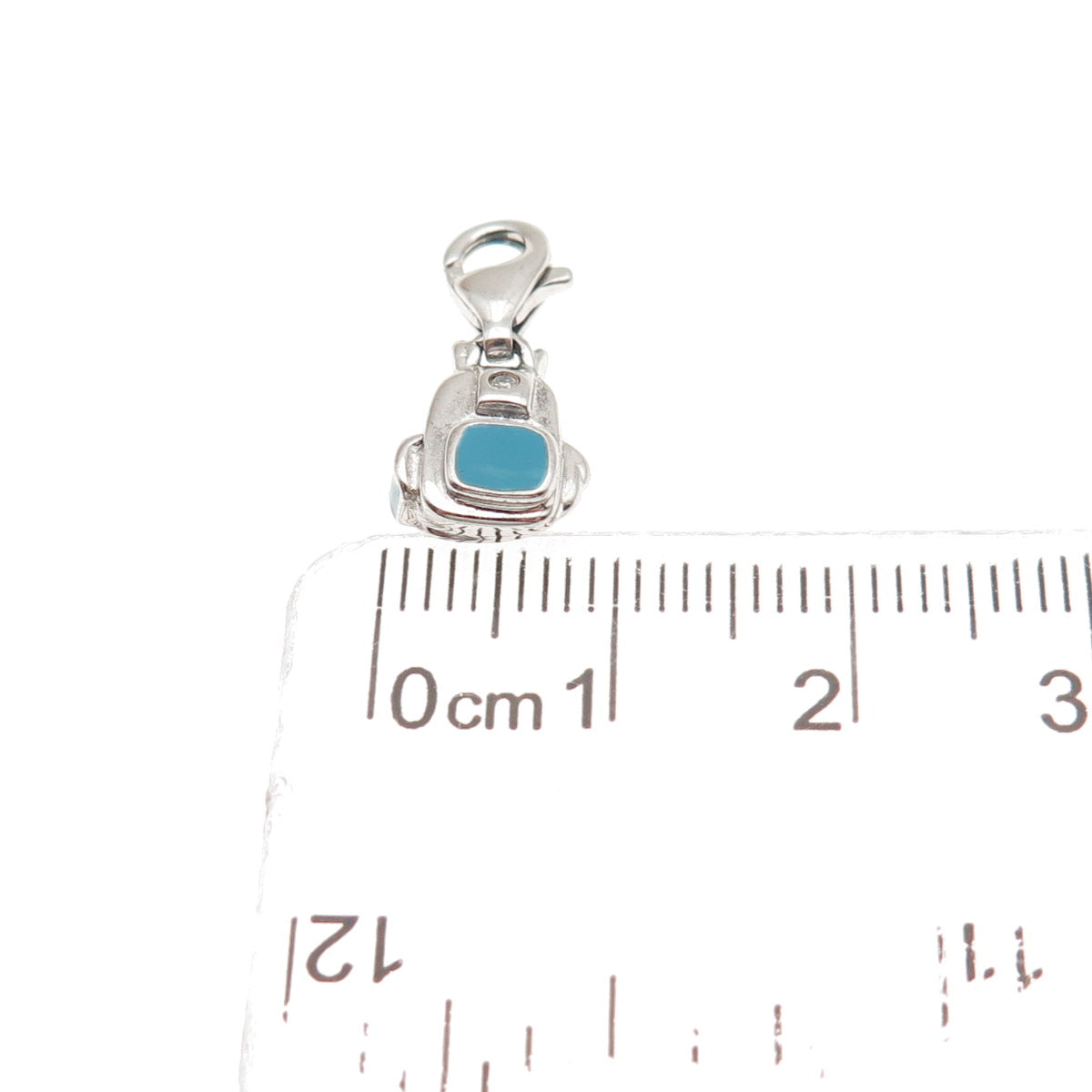 Jewelry Concepts Sterling Enamel Real Diamond Backpack Lobster Lock Mini Pendant