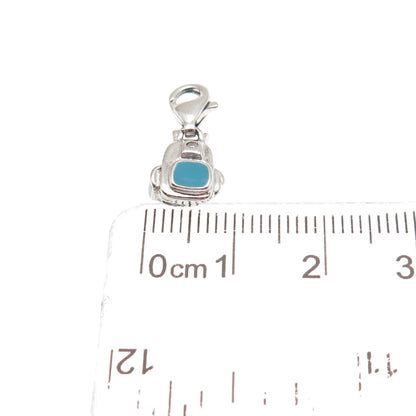 Jewelry Concepts Sterling Enamel Real Diamond Backpack Lobster Lock Mini Pendant