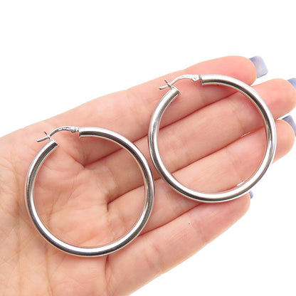 925 Sterling Silver Large Hoop Earrings