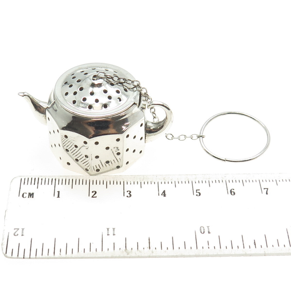 AMCRAFT Attleboro Mass 925 Sterling Silver Antique Teapot Tea Diffuser Strainer