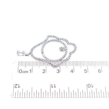 925 Sterling Silver Round-Cut C Z Hamsa Amulet Charm Pendant