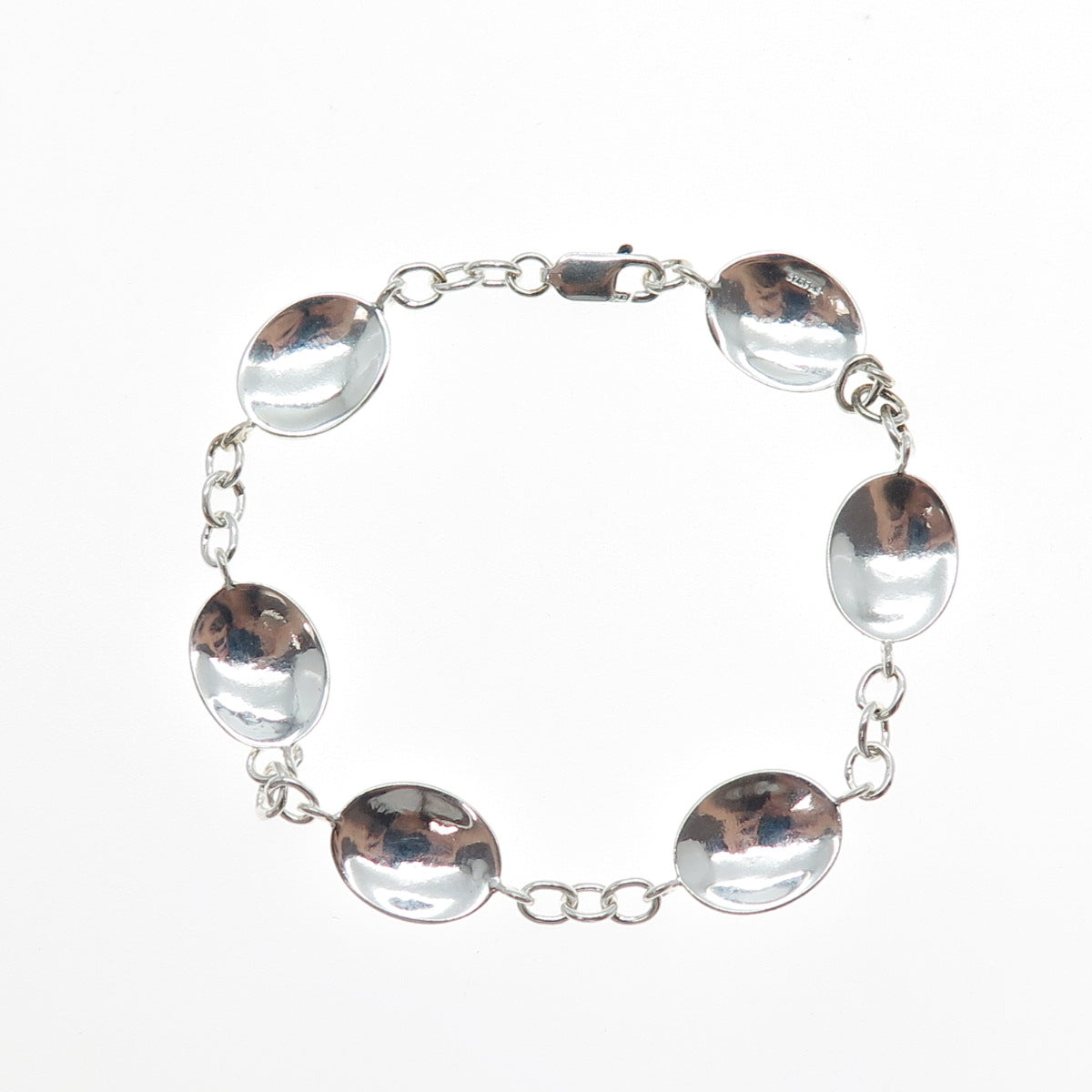 925 Sterling Silver Vintage Believe Faith Dream Hope Love Laugh Bracelet 6.75"