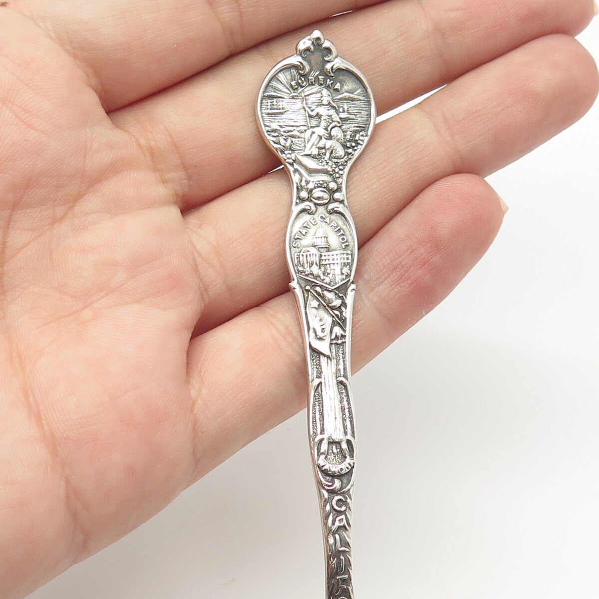 925 Sterling Silver Antique Joseph Mayer Bros Eureka CA States & Cities Spoon
