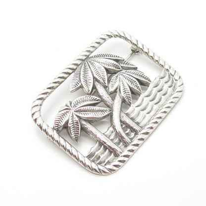 925 Sterling Silver Vintage Palm Tree Pin Brooch