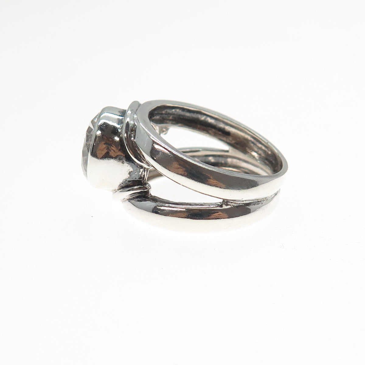 JAD Gioia Clavenzani & Ivano Ghinelli Sterling Silver Vintage C Z Ring Size 7.25