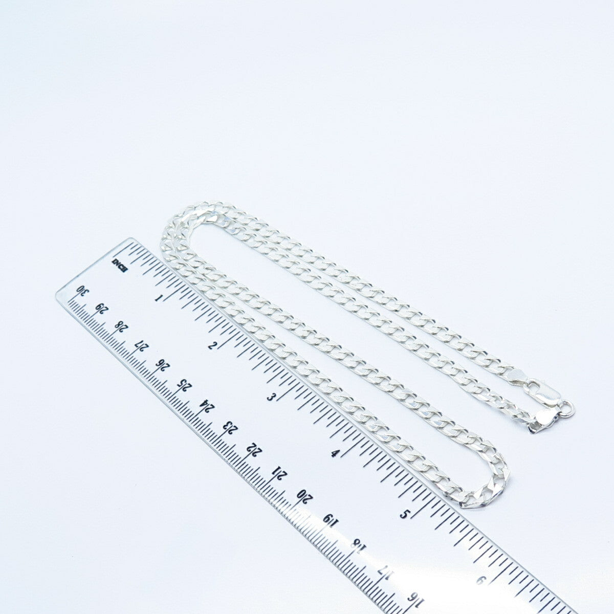 925 Sterling Silver Italy Cuban Chain Necklace 21"