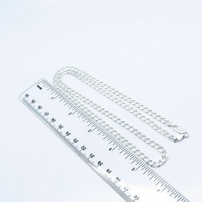 925 Sterling Silver Italy Cuban Chain Necklace 21"