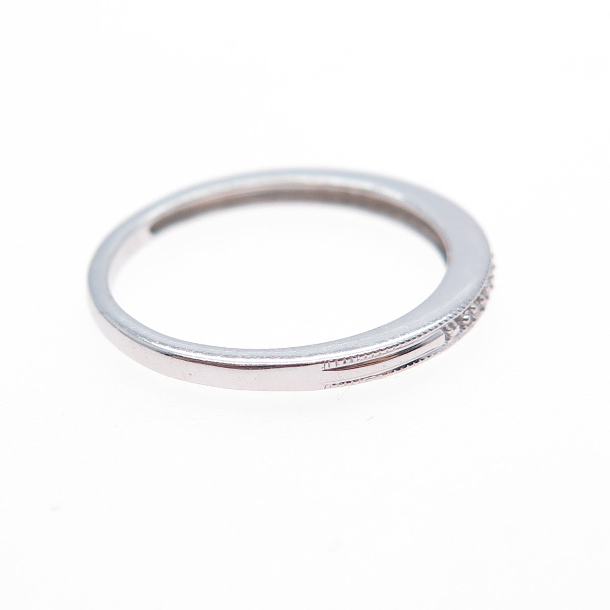 925 Sterling Silver Round-Cut C Z Half Eternity Band Ring Size 7.25