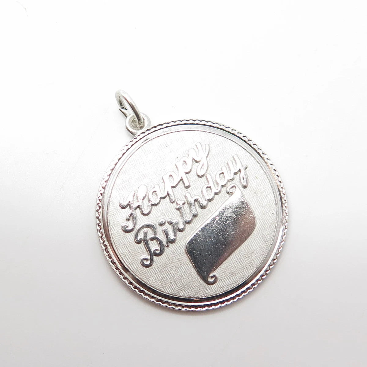925 Sterling Silver Vintage Griffith & Sons Co "Happy Birthday" Charm Pendant