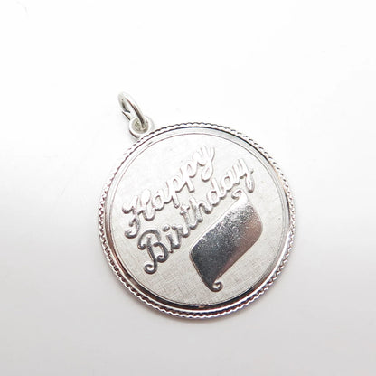 925 Sterling Silver Vintage Griffith & Sons Co "Happy Birthday" Charm Pendant
