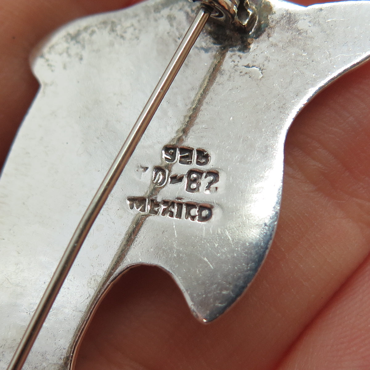 925 Sterling Silver 2-Tone Vintage Mexico Dolphin Pin Brooch