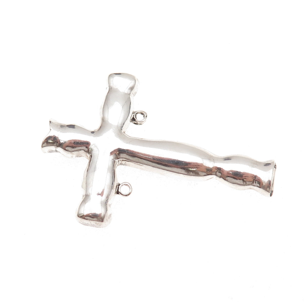 Terry Mayer 925 Sterling Silver Vintage Cross Religious Oxidized Slide Pendant