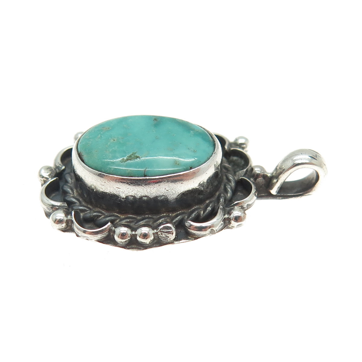 GARRISON BOYD NAVAJO Old Pawn 925 Sterling Vintage Mountain Turquoise Pendant