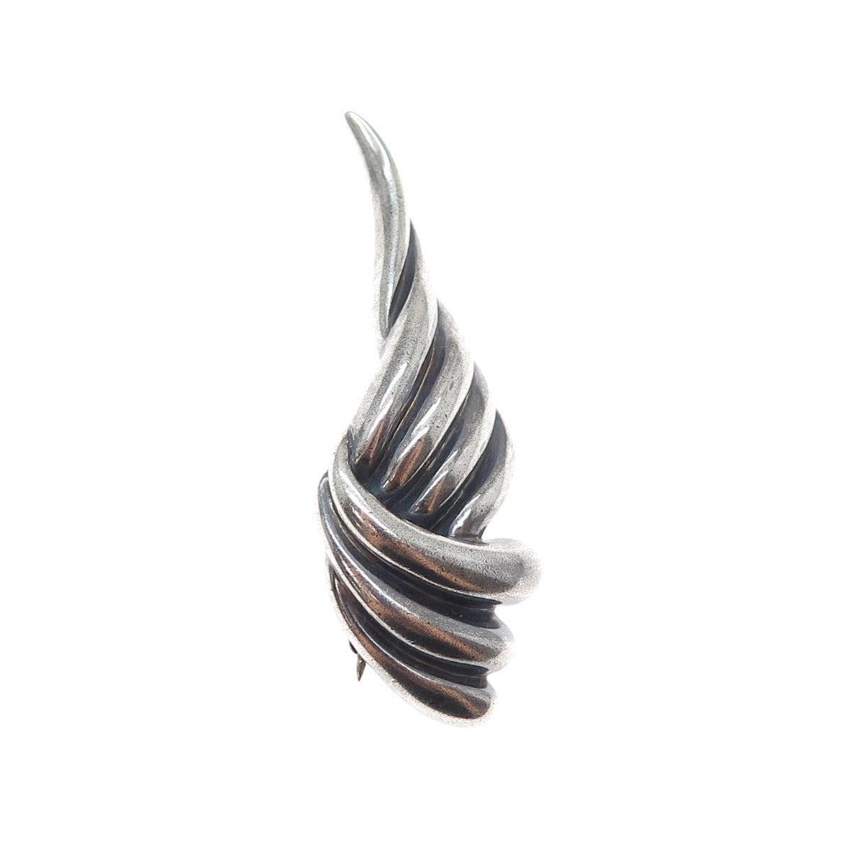 925 Sterling Silver Vintage Modernist Oxidized Pin Brooch
