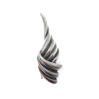 925 Sterling Silver Vintage Modernist Oxidized Pin Brooch