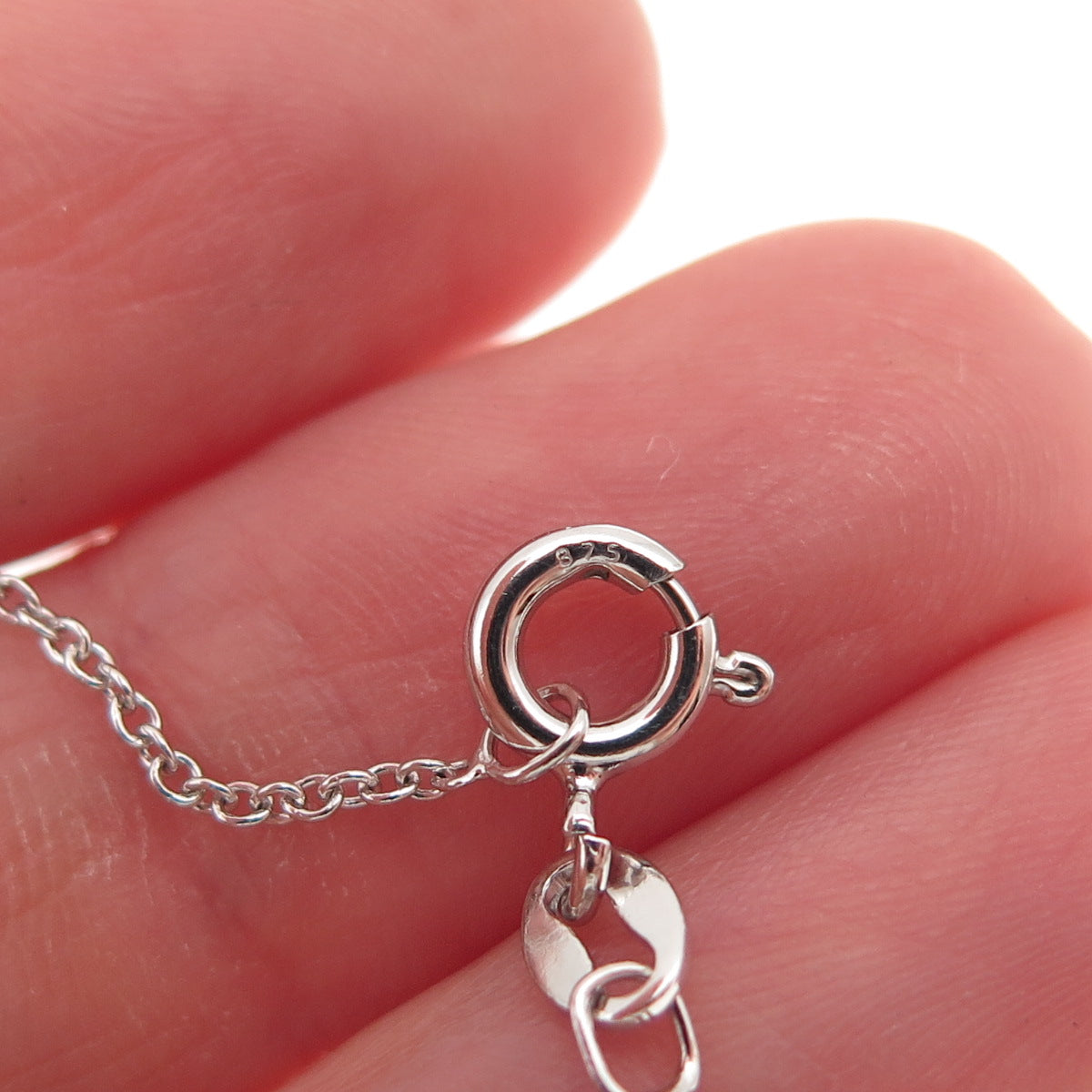 925 Sterling Silver Round-Cut C Z Floral Cross Cable Chain Necklace 18"