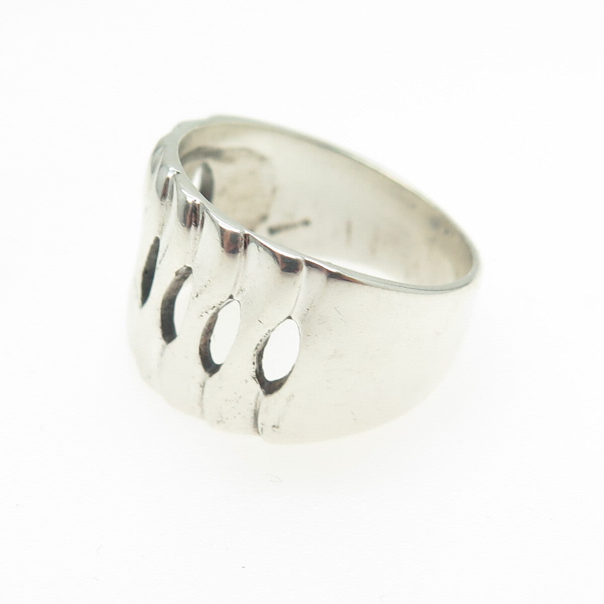 925 Sterling Silver Vintage Braided Wide Ring Size 6