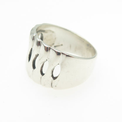 925 Sterling Silver Vintage Braided Wide Ring Size 6