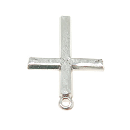 BOJAR 925 Sterling Silver Antique Art Deco Diamond-Cut Cross Religious Pendant