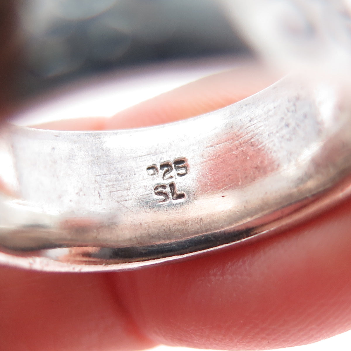 925 Sterling Silver Vintage Modernist Spiral Band Oxidized Ring Size 8.75