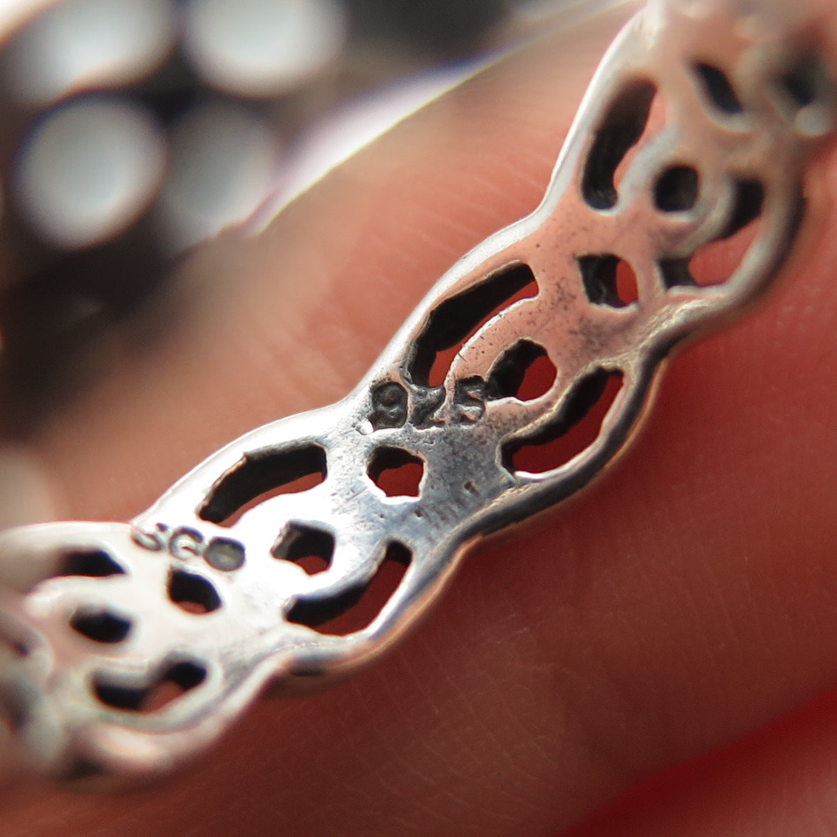 SEA GEMS 925 Sterling Silver Vintage Celtic Braided Oxidized Band Ring Size 5.25
