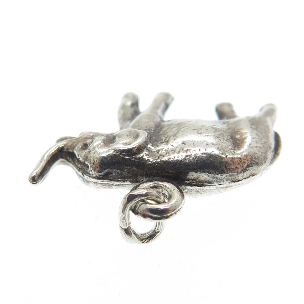 925 Sterling Silver Antique Art Deco Elephant Minimalist Charm Pendant