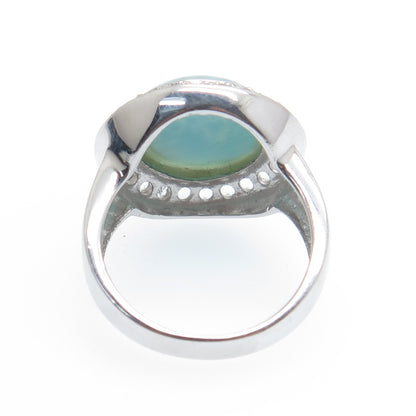 CFJ Collins Fine Jewelry 925 Sterling Vintage Real Larimar Topaz Ring Size 6.25