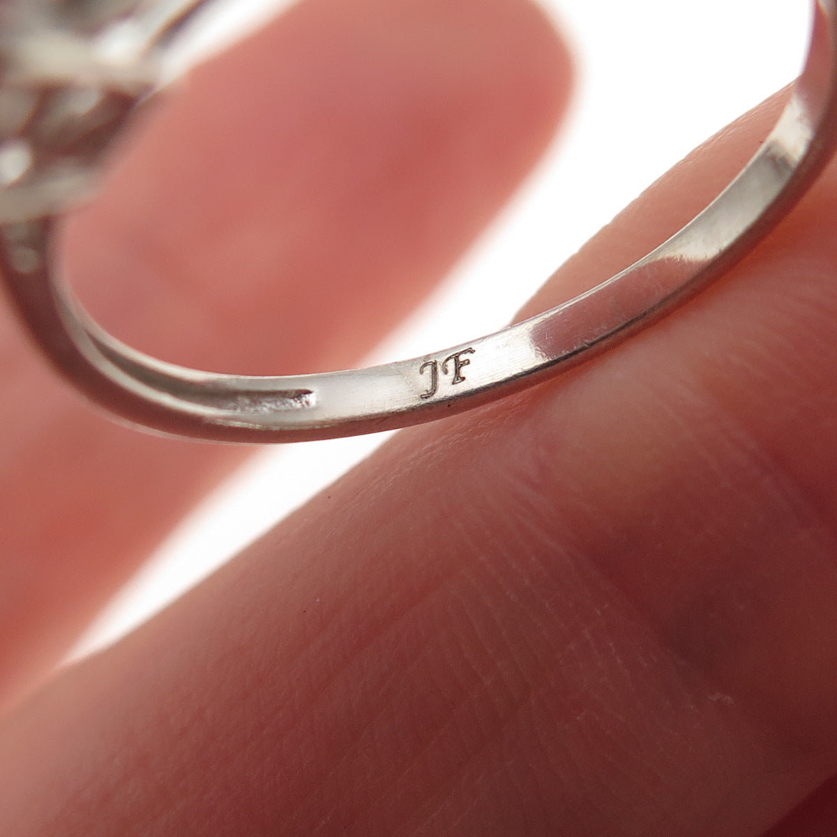 925 Sterling Silver Round-Cut C Z Engagement Ring Size 7.25