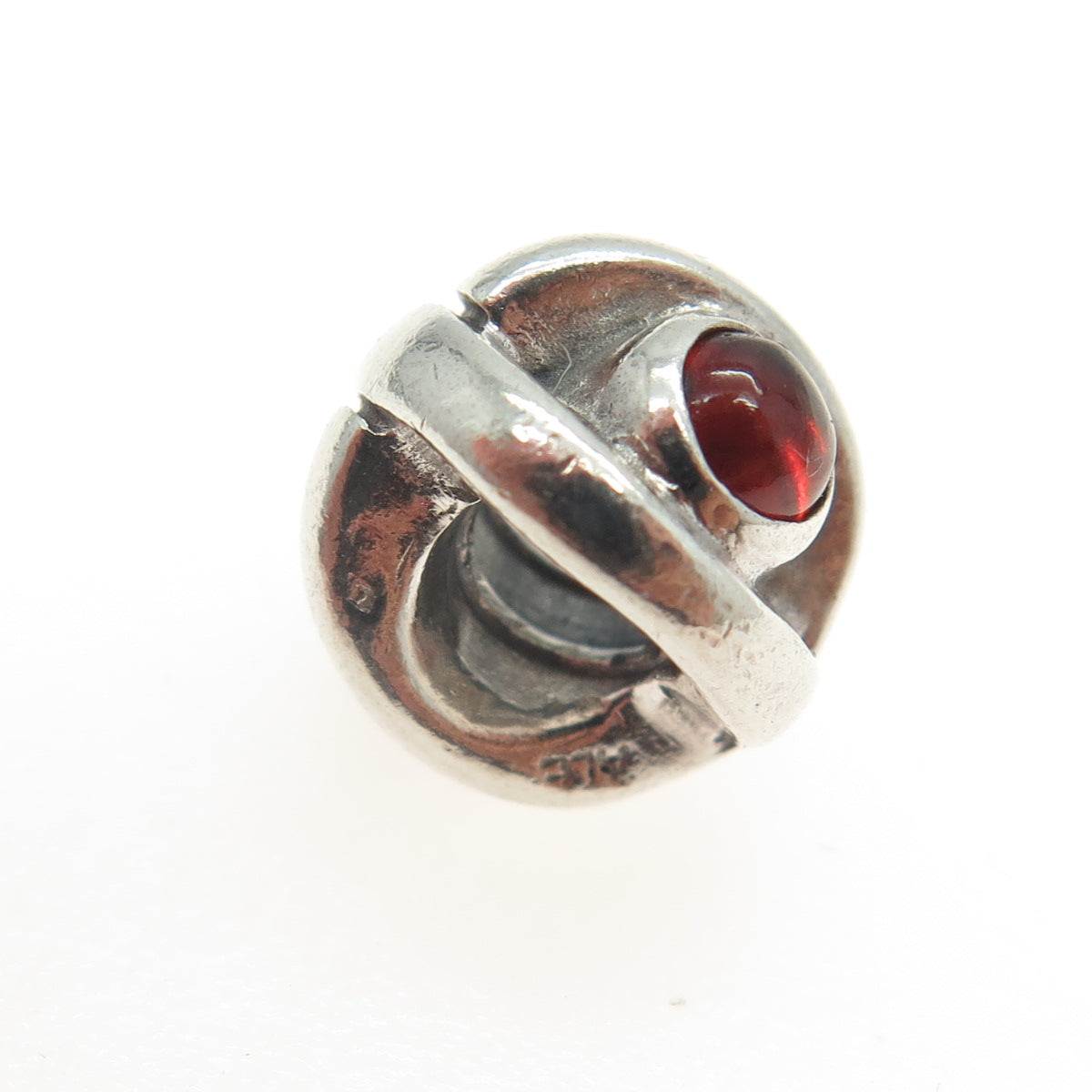 PANDORA 925 Sterling Silver Red Glass Bead Charm