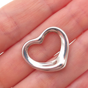 Tiffany & Co. Elsa Peretti 925 Sterling Silver Vintage 20mm Open Heart Pendant