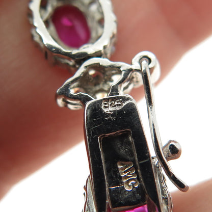 AMC Jewelry Sterling Silver Lab-Created Ruby & C Z Bohemian Chain Necklace 18"