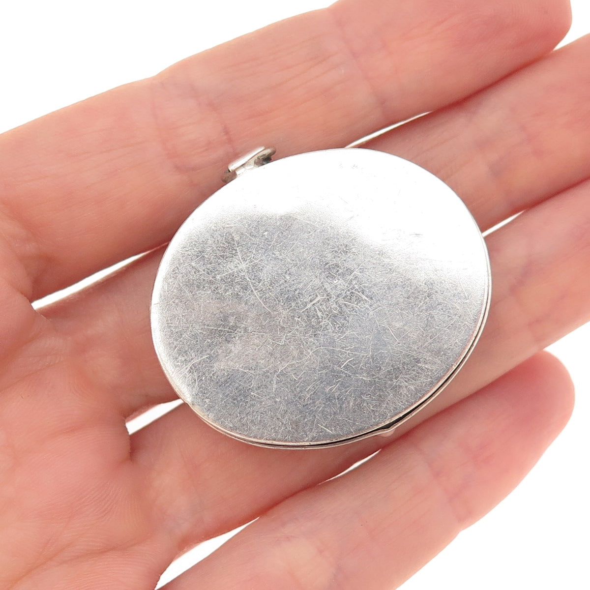 Old Pawn 925 Sterling Silver Vintage Southwestern Turquoise Pill / Snuff Box