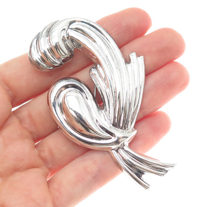 925 Sterling Silver Vintage Mexico Modernist Pin Brooch / Pendant
