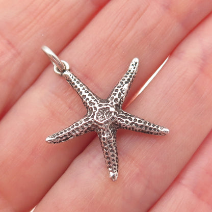 SUNWEST 925 Sterling Silver Vintage Starfish Oxidized Charm Pendant