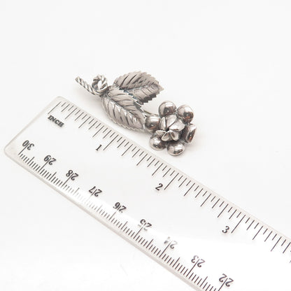 925 Sterling Silver Vintage Floral Leaf Pin Brooch