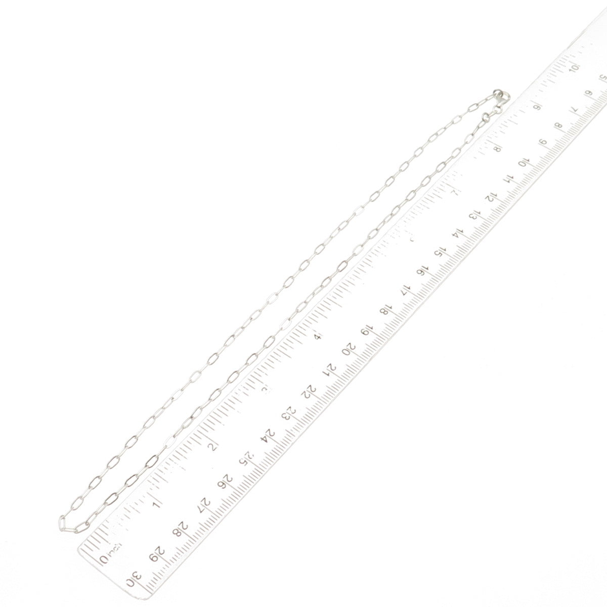 925 Sterling Silver Paperclip Chain Necklace 18"