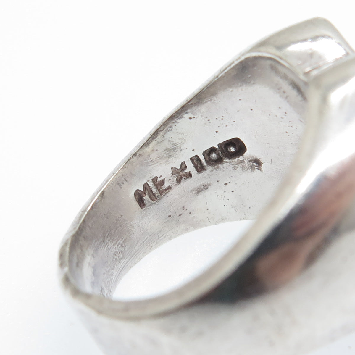 925 Sterling Silver Vintage Mexico Round-Cut C Z Modernist Heart Ring Size 6.5