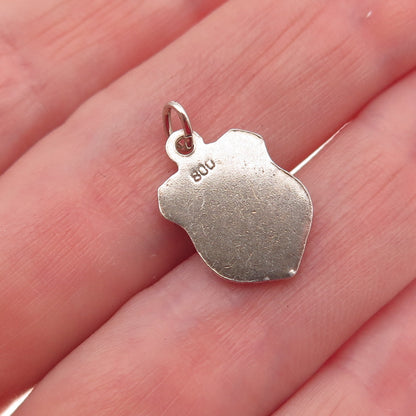 800 Silver Vintage Enamel Bad Mergentheim Mini Charm Pendant
