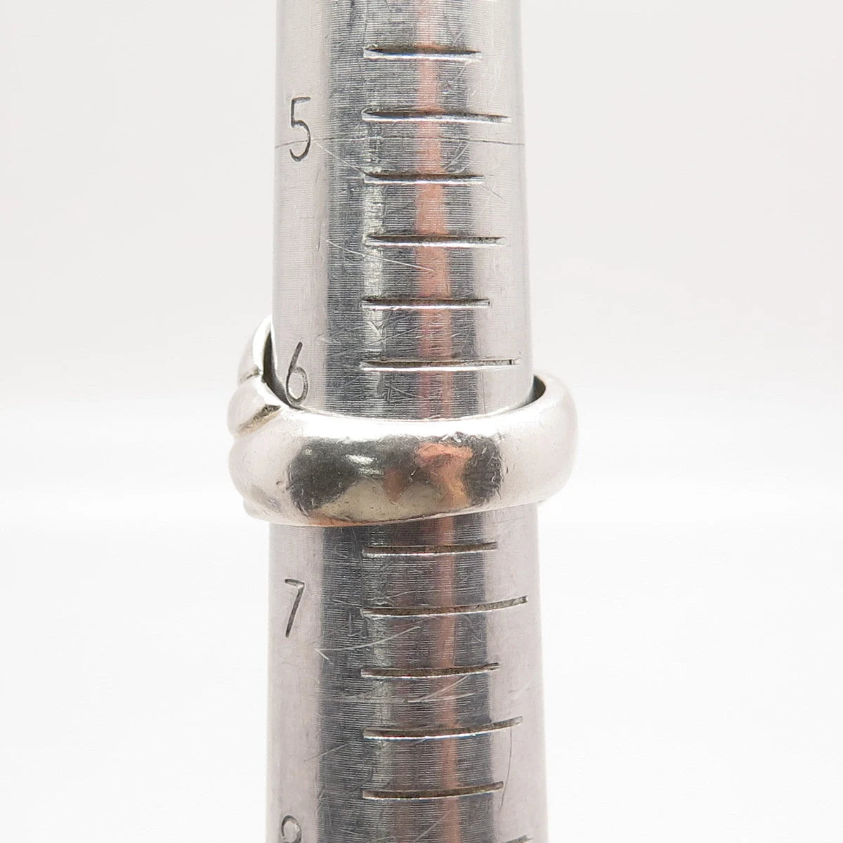 925 Sterling Silver Vintage Ribbed Wide Ring Size 6.5