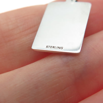 925 Sterling Silver Red Enamel Love, Day! Minimalist Charm Pendant
