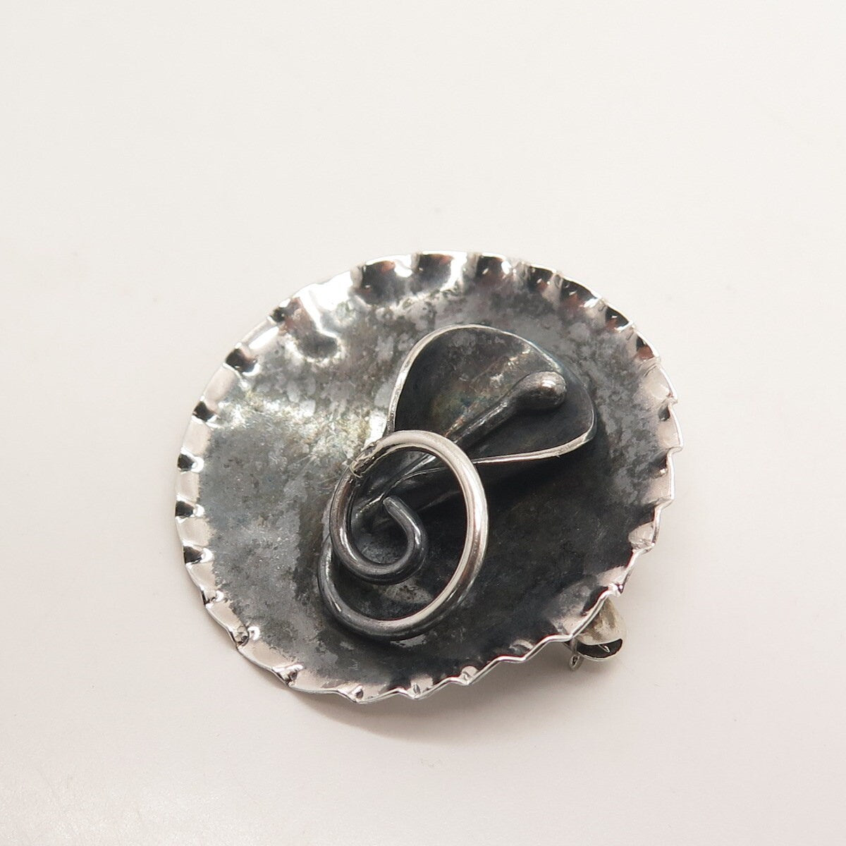 925 Sterling Silver Vintage Lily Floral Pin Brooch