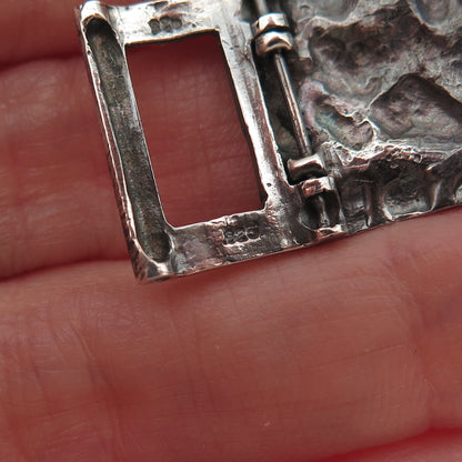 925 Sterling Silver Vintage Bracelet / Necklace Oxidized Nugget Lock Clasp