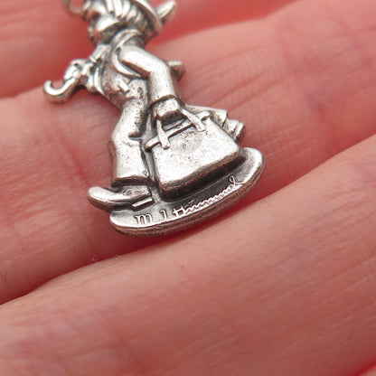 Goebel 925 Sterling Silver Vintage 1990 Merry Wanderer M.I. Hummel Mini Pendant
