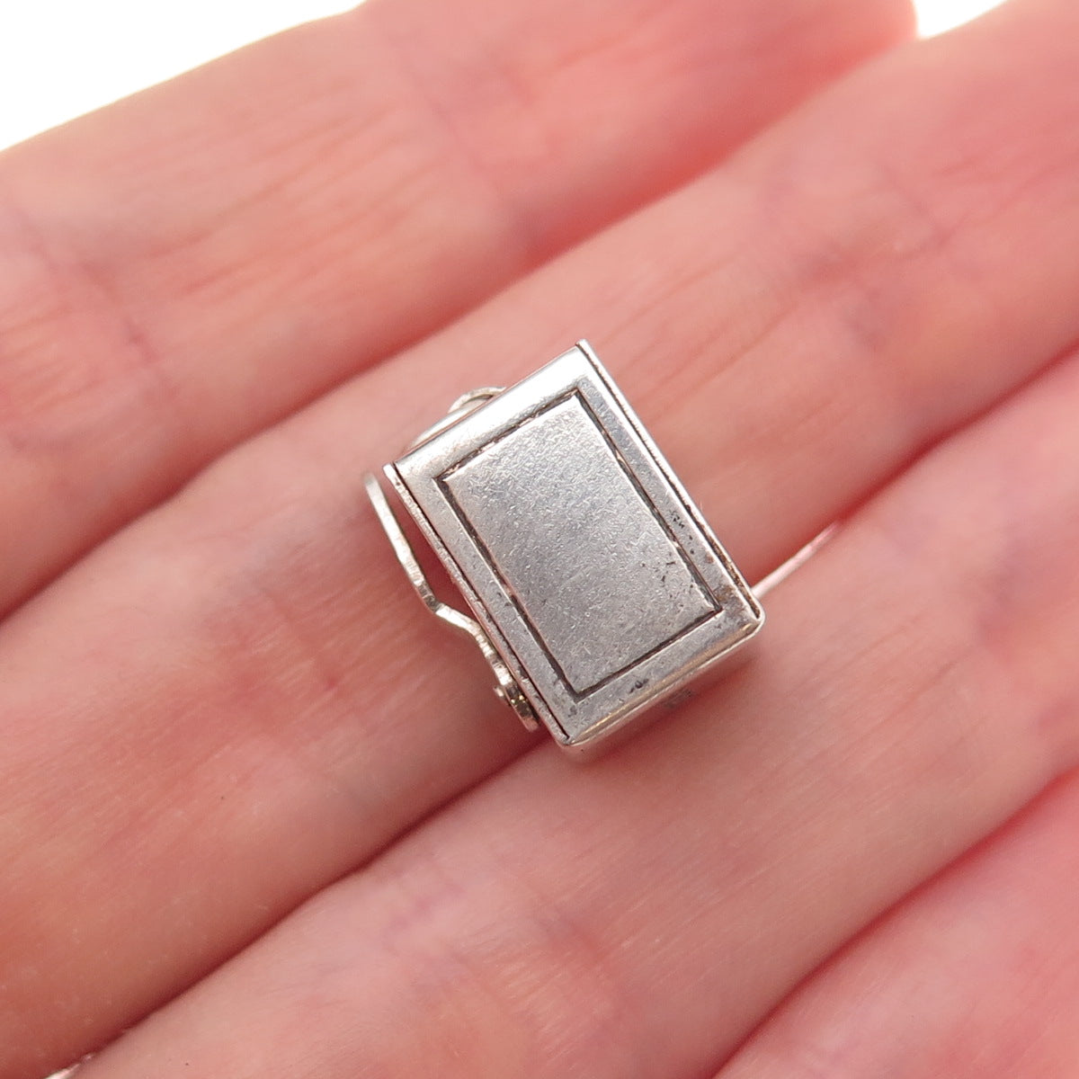 925 Sterling Silver Antique Art Deco Enamel Slot Machine 3D Charm Pendant